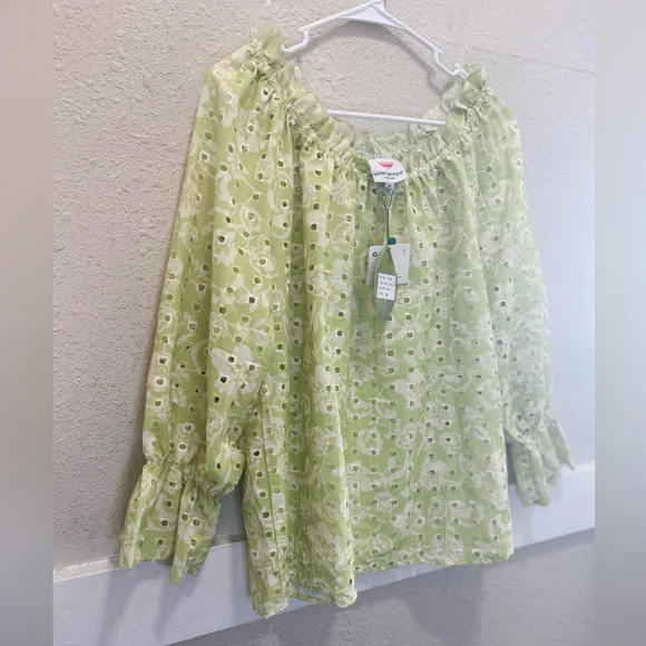 Hester & Orchard Circle Eyelet Smocked Blouse M - Picture 3 of 6